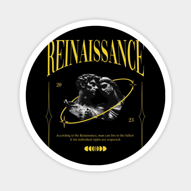 Renaissance Yellow Streetwear Design Statue Roman Magnet by rasyadanardinsyah